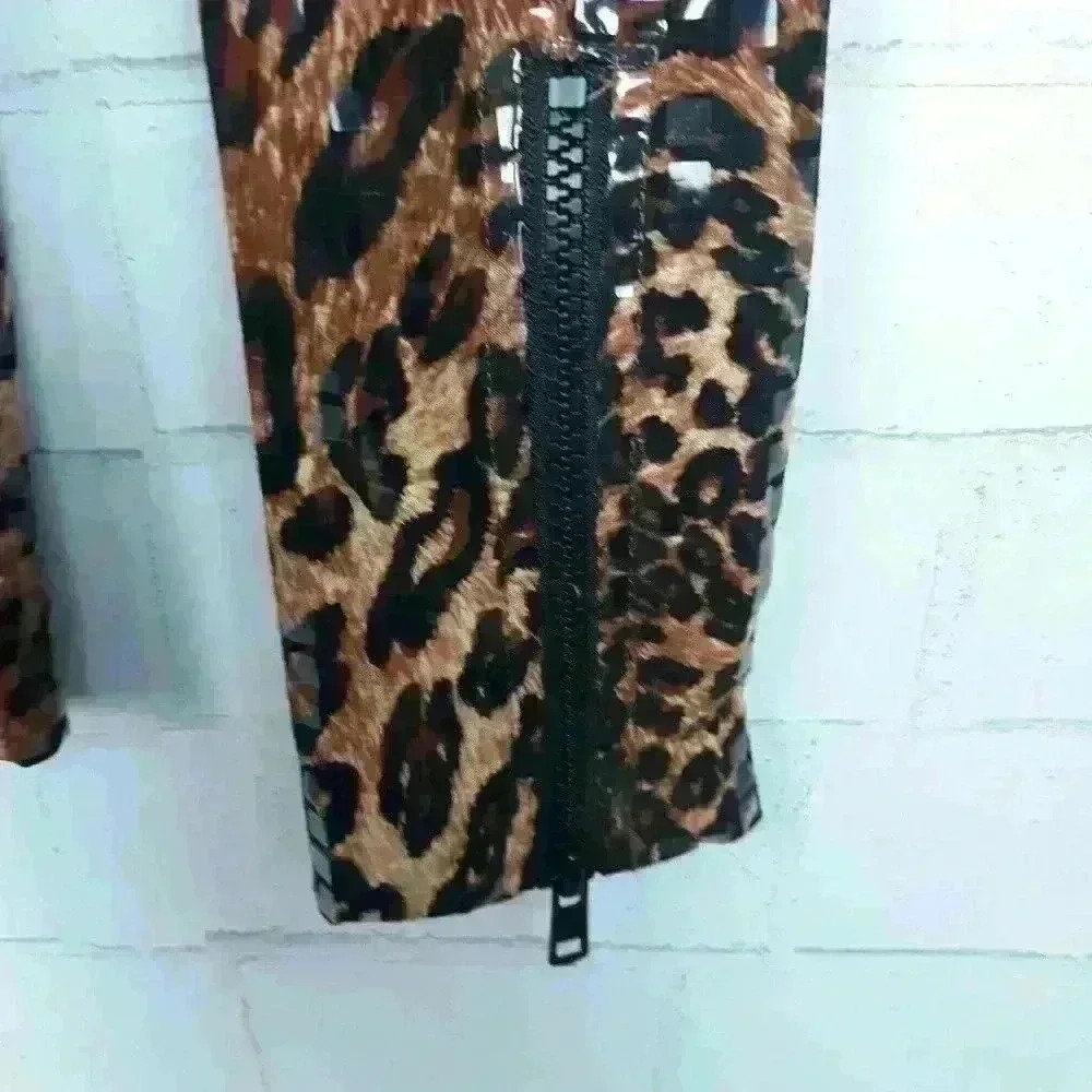 Nabi Leopard Print Fitted Sparkly Sequin Evening … - image 3